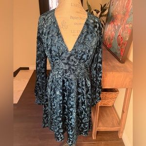 NWT Michael Kors Teal Velvet Dress